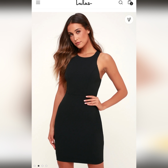 Lulu's black cross back mini dress - Picture 2 of 6